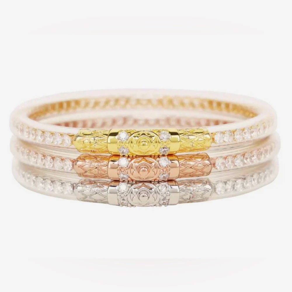 BuDhaGirl Three Queens All Weather Bangles - Clear Crystal New